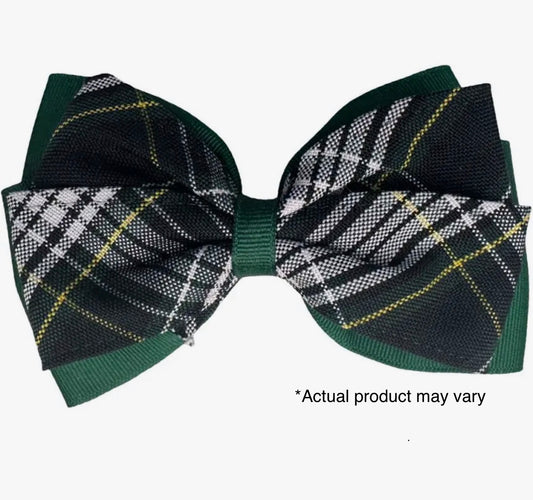 Plaid Small Bow with Pinch Clip