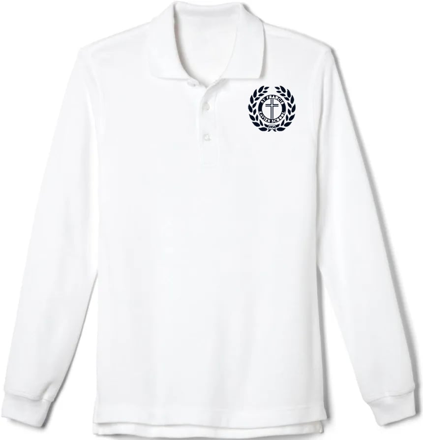 Youth Polo White Long Sleeves
